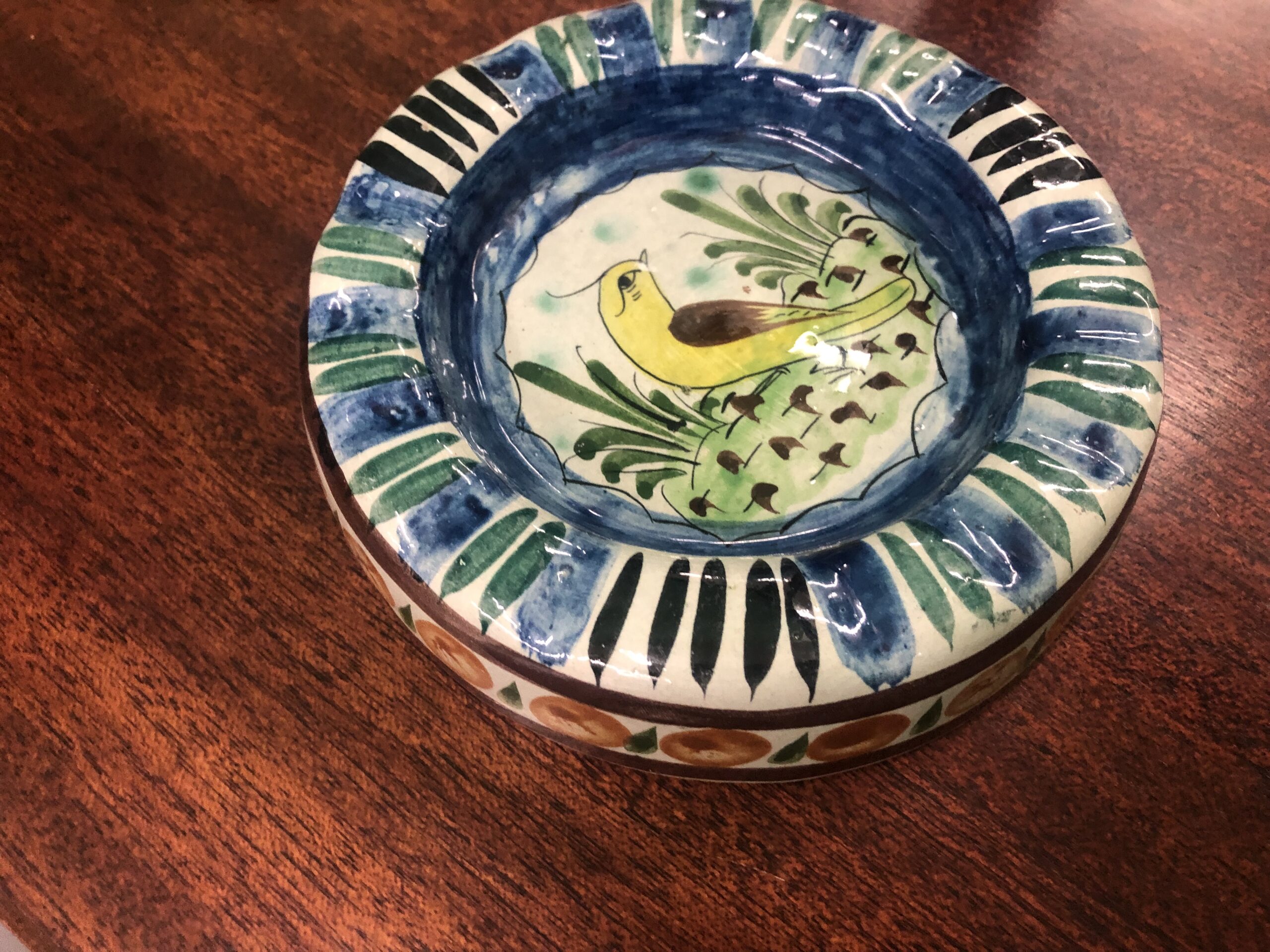 Vintage Mexican ceramic ashtray